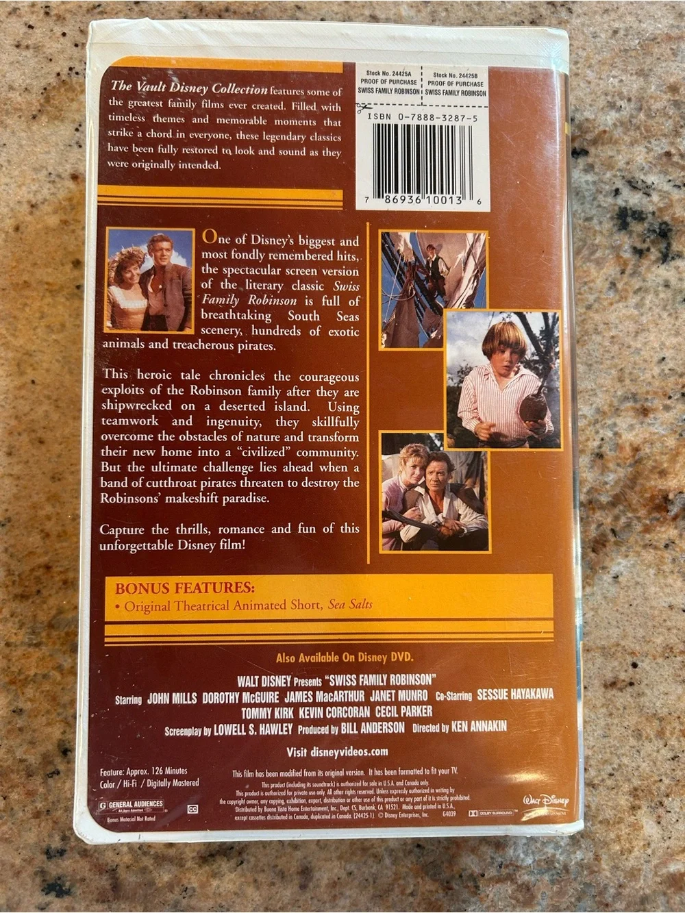 Walt Disney Presents Swiss Family Robinson VHS tape 1960 Vault Disney Collection